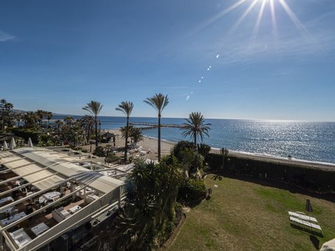 This secondfloor flat is a beachfront gem located within the La Herradura building Positioned to face south to east it offers direct unobstructed vistas of the beach and the sea with Puerto Banus just a short stroll away The interior comprises a comf...