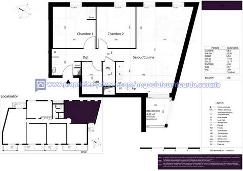 BREST, 29200 - BEZIRK LAMBÉZELLEC - DREIZIMMERWOHNUNG - 2 SCHLAFZIMMER - NICHT GEGENÜBER - 227.704 Euro In der Nähe des Bois de la Brasserie und 10 Minuten vom Stadtzentrum entfernt bietet Ihnen Ricardo CESARIO diese prächtige Wohnung, verfügbar ab O...