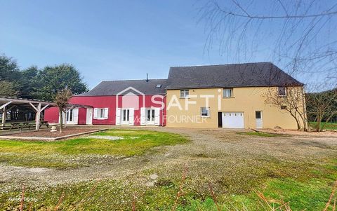 Grande longère rénovée 5 chambres, 1 hectare de terrain
