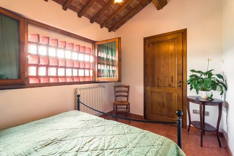 Cette belle demeure rouge-jaune est situé entre le beau ciel bleu et le vert des oliviers. Le manoir est situé dans les collines toscanes près de la ville de Pian di Sco. Appartement Lisa Sette est situé dans le dépendance. Le décor est beau et de bo...