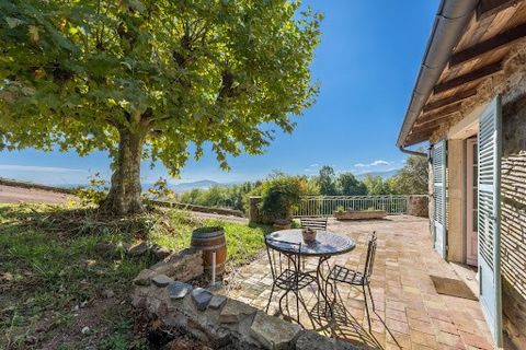 North Lyon, in the heart of Beaujolais, stunning view for this beautiful stone house of about 226 m2 living space, 4 bedrooms including a suite with dressing room and bathroom, living areas opening onto a southeast-facing outdoor terrace, an office, ...