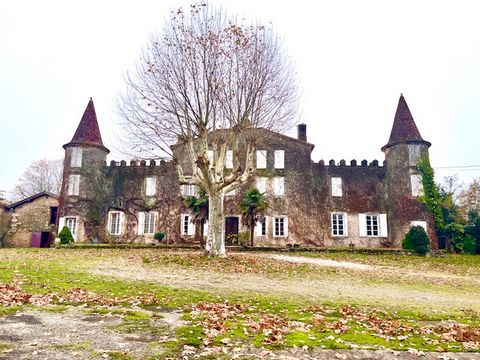 A vendre Château à réhabilité de 803 m2 avec ses grandes dépendances de 1400 m2. Le Château est composé de 154 ha de terres dont 17ha en Vignes AOC Armagnac et Floc de Gascogne, 15 ha de terres AOC avec droits de plantations. 47 ha en nature de bois,...