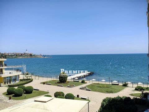 Wonderful one-bedroom apartment in Aheloy on the first line with frontal sea view, the apartment is located on the 3rd floor, for sale fully furnished, the complex is huge has two huge swimming pools, a playground, a mini market, a café, a restaurant...