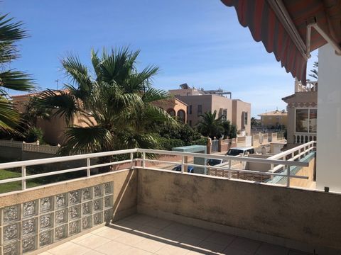 Spacious first floor apartment just few steps from the beach with 3 bedrooms 2 bathrooms living room with an open kitchen and a large size balcony with sea views It has air conditioning unit in the living room and a garage including in the price The ...