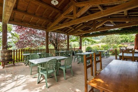 Located in Assisi, this 2-bedroom holiday home hosts 6 people comfortably. It is perfect for a group or families with children to enjoy a shared swimming pool and table football. Here you can enjoy a vacation in the tranquil nature with a forest at 2...