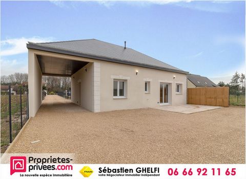 Contres (Le Controis en Sologne 41700). belle maison contemporaine de plain pied grand salon séjour ouvert sur cuisine aménagée et équipée- 3 chambres -wc - salle d'eau avec douche à l'italienne-cellier, garage sur grande parcelle de 2789 m². ..........