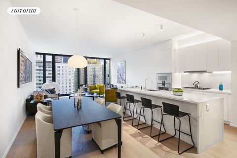 Residence 38G at One United Nations Park is a 1,640sf two bedroom, two bathroom plus powder room, boasting Manhattan skyline views, including the Empire State and Chrysler buildings. The generous layout features an expansive great room and open kitch...