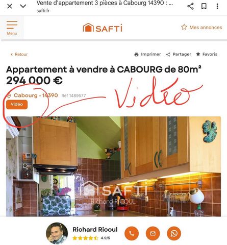 App Cabourg 63m² 85m² au sol - 2 ch en duplex - Terrasse - Parkg