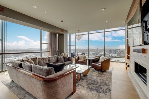Rare opportunity to own a penthouse in the gulch! This stunning 2 bedroom/2.5 bath penthouse has some of the best views of Nashville. It is being sold fully furnished with gorgeous walnut wrapped walls, large custom master closet, Lutron lighting sys...