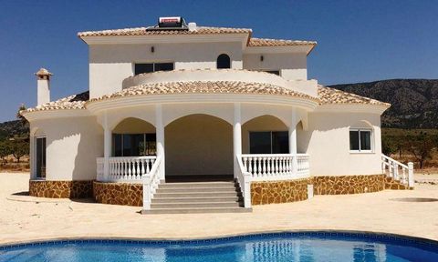 VILLA IN A TYPICAL SPANISH VILLAGE~ ~ Fantastic New Construction Villa built on a 10,000 m2 plot in Pinoso.~ ~ The villa has a constructed area of 235m2, divided as follows:~ ~ – Ground floor: two 6.55m2 porches and 33.70m2, a 51.85m2 living-dining r...