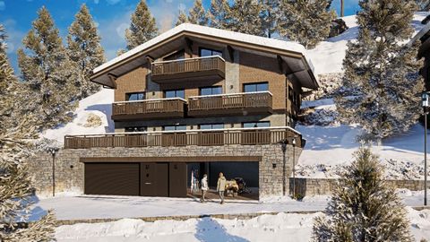 Au dernier étage d'un chalet de 9 appartements, ce 3 pièces s'ouvre sur un balcon au sud surplombant la station. Les prestations haut de gamme et 