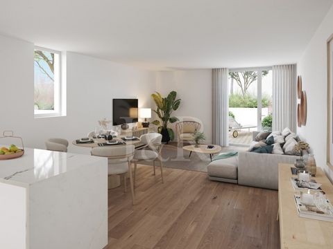 One-bedroom apartment of 61 sqm, located in the Cascais Terraces development. This apartment is distributed as follows: upon entering, we find an entrance hall, with a cupboard, which leads to the large living room of 30 sqm with an open kitchen. Bed...