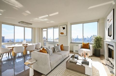 Create your dream home in the sky! This south-facing triplex PH on the 44th/45th floor has Forever Views and more! Enter on the 44th floor to a gloriously bright and open Living Room with wood-burning fireplace and a terrace. The semi open Kitchen ha...