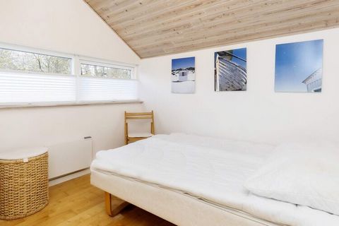 This holiday cottage is located approx 300 metres from a sandy beach and offers a whirlpool and sauna in the house. From the living room you can enjoy the view of the garden, where you find a swing for children. Internet is available for DKK 150 per ...
