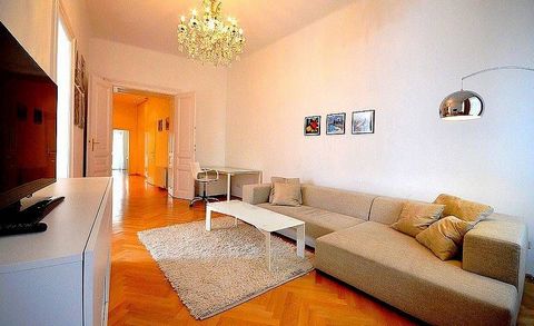 The fully equipped apartment is located on the 3rd floor in the heart of Vienna. It has a living area of about 70 sqm. The living room has real wood parquet flooring and is equipped with a comfortable sofa. In addition, there is a desk. In the bedroo...