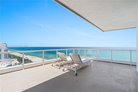 Enjoy breathtaking unobstructed ocean, bay, and city views from this 18th-floor, fully furnished 2BD/2.5BA corner unit at Fontainebleau III resort. This direct oceanfront double unit features a private entrance foyer, two balconies including a unique...