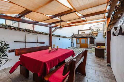 The house in Porec has 3 bedrooms and capacity for 5 persons. Accommodation of 80 m² tastefully-furnished and is fully-equiped, located on beach, It has waterfront and garden. The property is located 0 m metro station, 3 m rock beach 