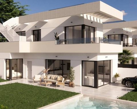 VILLAS PAREADAS DE OBRA NUEVA EN LOS MONTESINOS Residencial de 12 villas pareadas de obra nueva en Los Montesinos, La Herrada. Villas modernas con 3 dormitorios y 2 baños, cocina americana con armarios empotrados en el salón, terraza, jardín privado,...