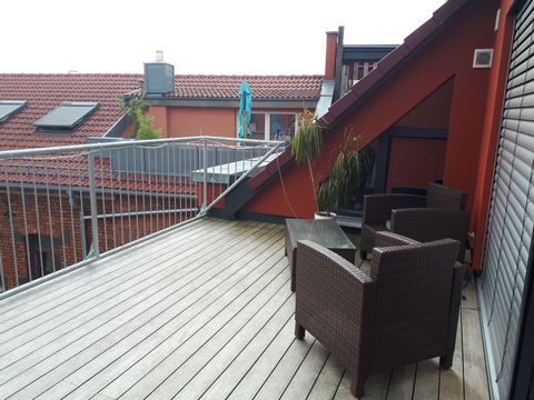 Welcome to Fürth / Nuremberg, this modern apartment is quietly located in the southern part of Fürth and has a 20 square meter roof terrace. You will find an apartment with a double bed and sofa bed as well as a kitchen and a bathroom. The subway sta...