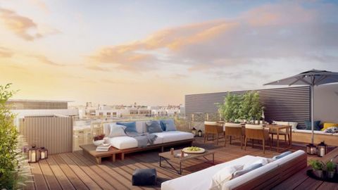 Dpt Paris (75), à vendre PARIS 20EME ARRONDISSEMENT appartement T4 de 109 m², dernier étage , 75 m² d'espace extérieur