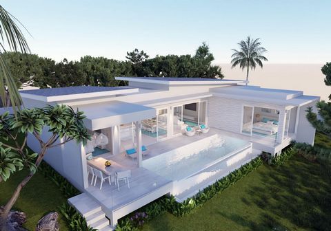 Neue Entwicklung Häuser zu kaufen 2 Einheiten 3 bis 4 Schlafzimmer 383.58 bis 889.15 m² 1 Etage Planungsphase Beschreibung Eine exklusive, moderne Poolvilla in der charmanten Gegend Plai Leam in Koh Samui. Der offene Wohn- und Essbereich im Freien sc...