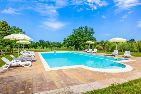 This luxurious farmhouse is located in Capannoli. Ideal for a family, it can accommodate 6 guests and 3 bedrooms. It has a private swimming pool to unwind and relax after a long day. The town centre lies 5.7 km from farmhouse. Try out some new delica...