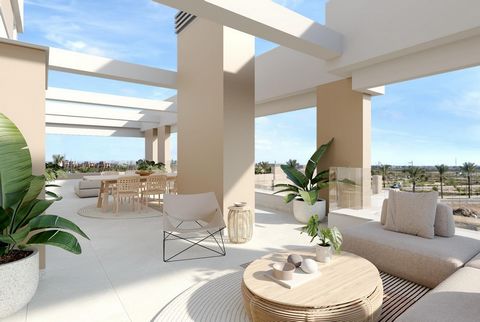 Penthouse mit 3 Schlafzimmern in einer exklusiven Anlage in der Nähe des Mar Menor Strandes zu verkaufen~~Wohnkomplex von neu gebauten Wohnungen in privater Urbanisation mit 24h Sicherheit.~~Schöne Eigenschaften mit 1, 2 und 3 Schlafzimmer und 1 oder...