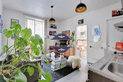 XIe Saint-Maur - Passage de Ménilmontant. 3-kamer appartement verkocht verhuurd, van 31,72m² (30,69m² Carrez Law), op de eerste verdieping van twee van een charmant gebouw uit 1830, bestaande uit: een entree, een woonkamer met open ingerichte keuken,...