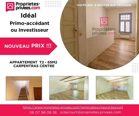 Exclusivité - RARE - IDEAL INVESTISSEUR, bien placé sur Carpentras (84200) centre , Pascal et Sylvie BECOURT vous présentent cet appartement type 3 de plus de 65 m2 avec parkings de stationnement libre au pied de l'appartement et avec commerces à pro...