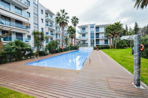 Beautiful top standing flat with gym communal pool garden area childrens playground and cinema room in Lloret de Mar This apartment has a hall a corridor that leads to 2 bedrooms a bathroom and a toilet At the end of the hallway we find the livingdin...