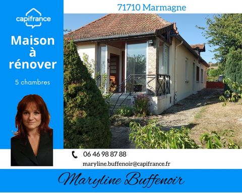 Dpt Saône et Loire (71), à vendre MARMAGNE maison P6 de 132 m² - Terrain de 628,00 m²