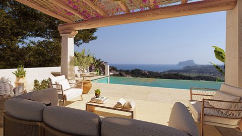 Diese schöne Villa im IbizaStil liegt weniger als 5 Autominuten vom touristischen Küstenort Moraira entfernt Der Sandstrand und der idyllische Kieselstrand von El Portet sind ebenfalls sofort zu erreichen Von der Villa aus hat man einen wunderschönen...