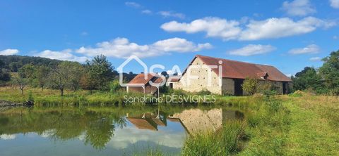 Découvrez cette propriété exceptionnelle : deux maisons en pierre, un bâtiment avec granges et étables, le tout sur un vaste terrain de plus d'un hectare avec étang, niché dans un cadre paisible en pleine campagne. La 1ère maison (68 m2): une pièce d...