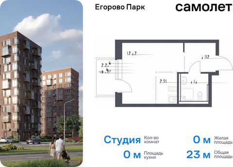 Продается квартира-студия. Квартира расположена на 8 этаже 12 этажного монолитного дома (Корпус 3.1, Секция 1) в ЖК «Егорово Парк» от группы «Самолет». ЖК «Егорово Парк» — подмосковный жилой комплекс комфорт-класса на юго-востоке Подмосковья в 20 мин...