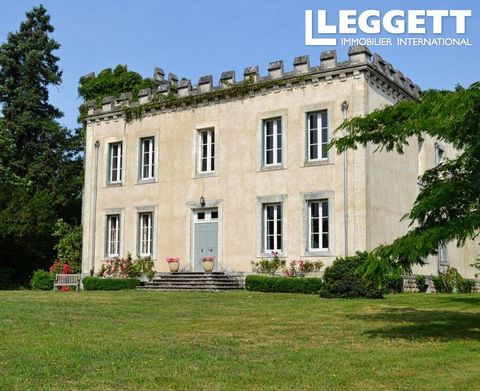 A20706JBR16 - This magnificent chateau was built in 1854 on the foundations of an old medieval castle. It is located in the Charente region and offers tranquil rural surroundings. From the property itself you can admire the views over the valley, a s...