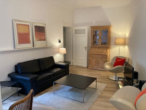 2 rooms, kitchen and bathroom apartment with a big balcony (210 x 270 cm) in the back yard of a 1907 built Wilhelminian style building in the beautiful poet's quarter (Dichterviertel) in Wiesbaden. The apartment was completely renovated in 2016. It i...