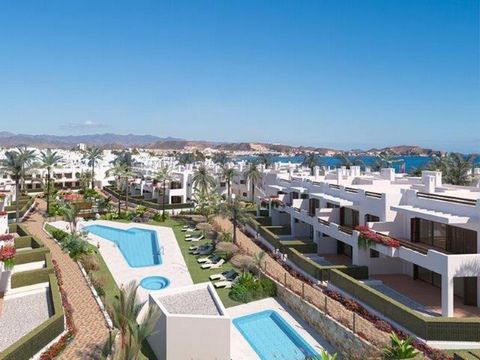 New build apartments with garden or roof terrace in a beachfront complex with spectacular views of the sea in San Juan de los Terreros on the Costa de Almería. Three-bedroom properties with two bathrooms from 272,000. Heating and air-conditioning. W...