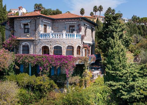We present an authentic corner of paradise, located on the first hill of Bordighera. This charming, stone villa recalls the English style and dates back to the late 1800s, exuding an aura of sophistication and class. In fact, it was owned by an Engli...