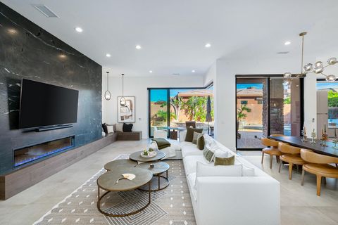 Owned Solar. Smart Home Automation. Saltwater Pool and Spa. Remodeled 2022. Luxurious desert living in La Quinta's prestigious Palmilla lakeside development. This magnificently modernized home offers spacious yet cozy interiors, combining modern aest...