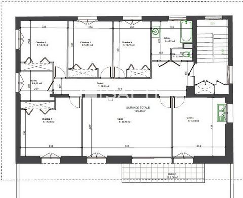 T5 en dernier étage avec balcon + cave + parking