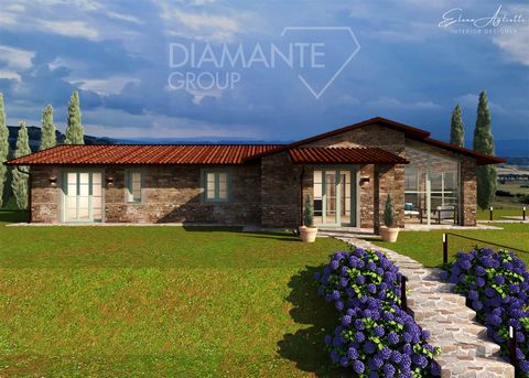 CASTIGLIONE DEL LAGO (PG): Approved project for the construction of a farmhouse of about 125 sqm and land of 3000 sqm consisting of: - Living room with kitchenette, two bedrooms, two bathrooms, solar greenhouse with large windows, technical room and ...