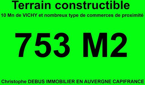 Terrain Plat Idéalement denviron 753 M2 Situé en Centre-ville du village à 10 minutes de vichy, Calme et Bien Desservi Ce terrain plat offre une situation calme, en plein cur de la commune, tout en étant préservé des nuisances sonores dues au passage...