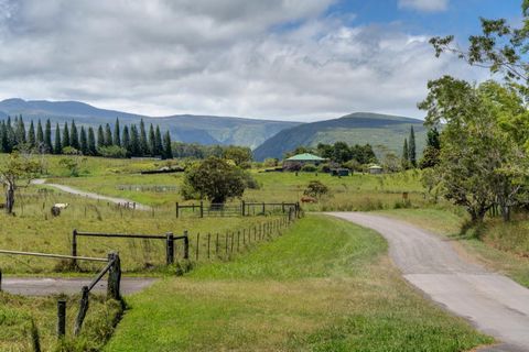Voyagez à travers des bosquets d’eucalyptus parfumés et des gingembres en fleurs le long de Mud Lane jusqu’à un sanctuaire isolé à quelques minutes du cœur vibrant de Waimea. Située sur 27,5 acres de pâturages luxuriants, cette maison personnalisée, ...