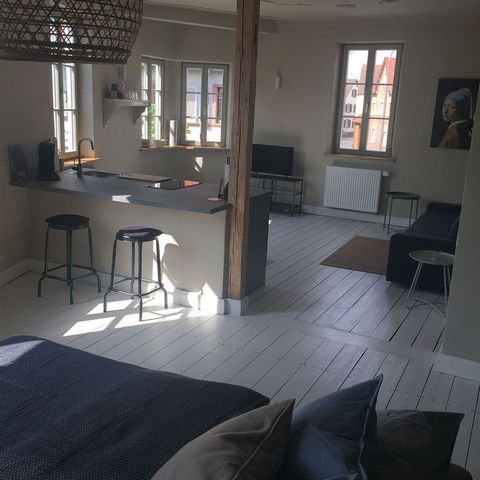 This is a fashionably furnished 1-bedroom apartment on a total of 43 square meters in Großostheim near Aschaffenburg. Due to the open design, the apartment has a unique loft character. It is also furnished ready to move in, so you only need to bring ...