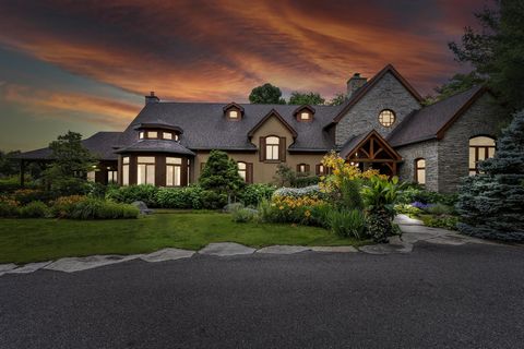Magnificent Architectural post and beam custom home on very private 56 Acres reminiscent of a Austrian or a Swiss residence with lush landscaping overlooking your private pond and siding onto the York Region forest with hiking trails galore. Fabulous...