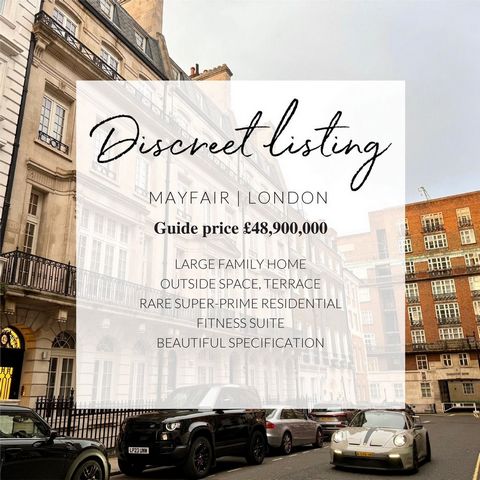 Een zeldzame kans om een eersteklas huis in het hart van Mayfair te kopen. 1 van de meest exclusieve woningen in Mayfair. VACANTE POSITIE BIJ OPLEVERING