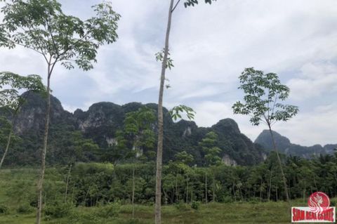 This flat land plot for sale is 26 Rai (26-3-46) or about 41,600 sqm. The land has a large palm plantation and is located in Khaothong, Krabi. This land plot has full beautiful mountain views, quiet zones and green zones. The harvest of the palm per ...