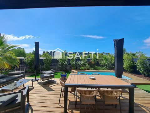 SAINT BRES villa neuve extérieur paysagé, piscine