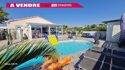 Venez découvrir cette charmante villa de 110m2 habitables de plain-pied avec 4 faces de type 5, comprenant une piscine et un atelier, sur un terrain de 600m2. Budget 327 000 euros (honoraires à la charge du vendeur). La villa se compose d'un espace d...