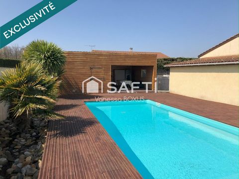 Maison de plain pied à Samazan avec 4 chambres et piscine